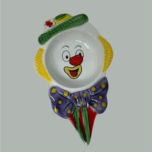 Vintage Colorful Clown Ceramic Plate